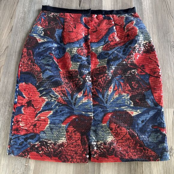 Anthropologie Woven Sequin Retro Indie Streetwear Festival Hawaiian Skirt Size 6 - Picture 5 of 10